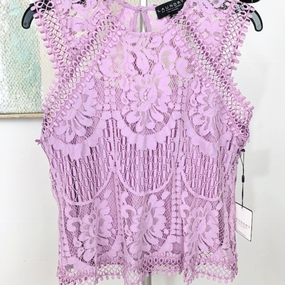 Laundry by Shelli Segal lace lavender shirt.XS.NWT